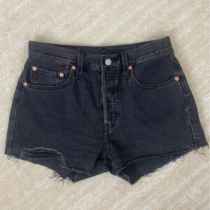 Levi 501 Black Denim Shorts